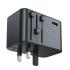 ACEFAST Z1 PD 75W Fast Charger 3 Type-C + 2 USB-A GaN Travel Power Socket with EU / UK / US / AU Plug - Black